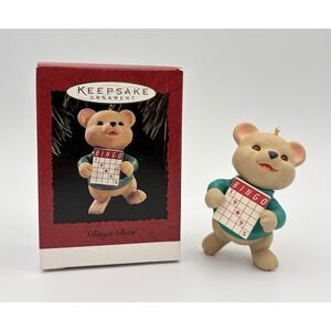 1995 Hallmark Keepsake Ornament Bingo Bear Christmas Tree Decor QX5919 Vintage
